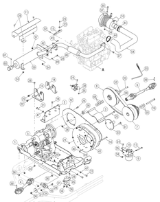 Diesel Cat Engine And Transmission Accessories Diagram and Parts List for 467 4X4-1B017G-Before-37AJD710 Cub Cadet Lawn Tractor Accessories